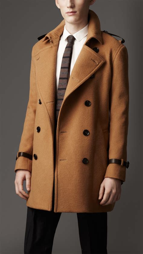 mens burberry cashmere coat|Burberry camel wool coat men's.